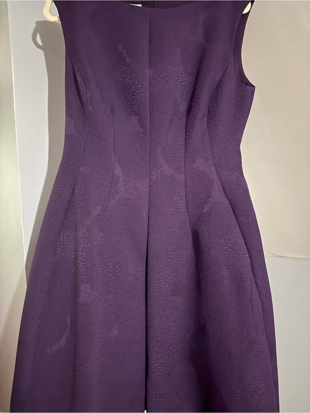 Anne Klein Sleeveless Textured Plum Fit-and-Flare Dress